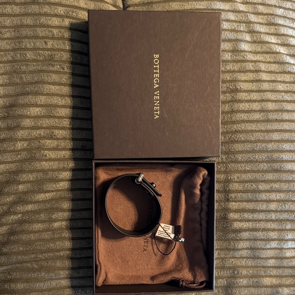 Bottega Veneta Dark Brown Leather Bracelet